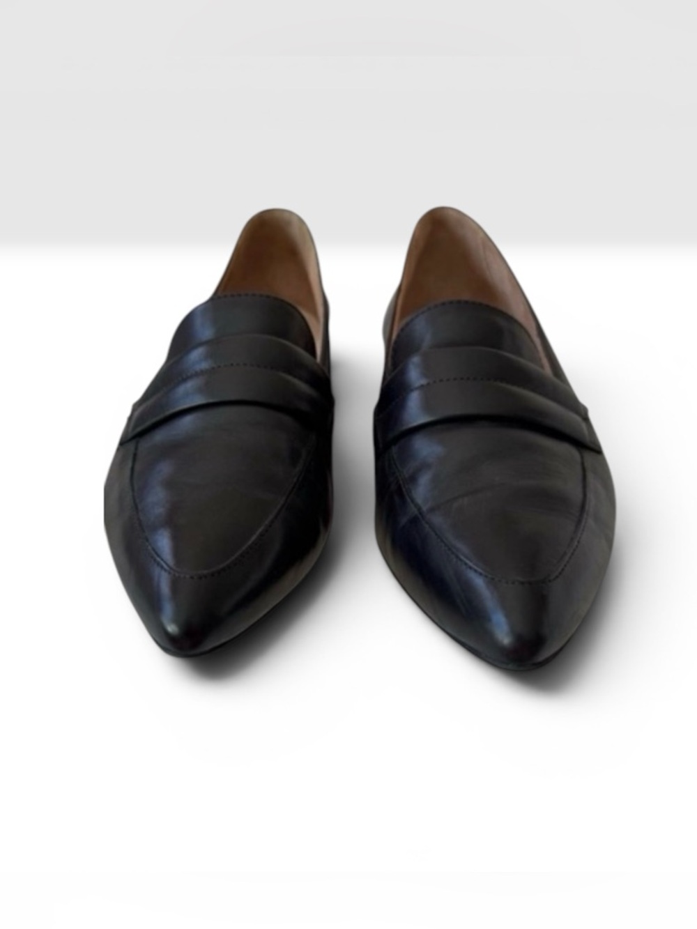 Paul Green Nori Black Leather Loafer Size AU 3 EU 36 Slip On Minimal Classic